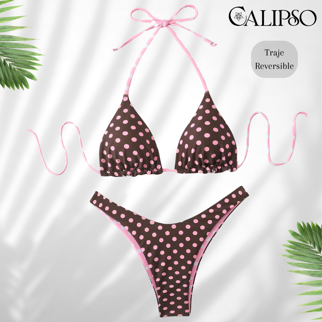 polka pink bikini