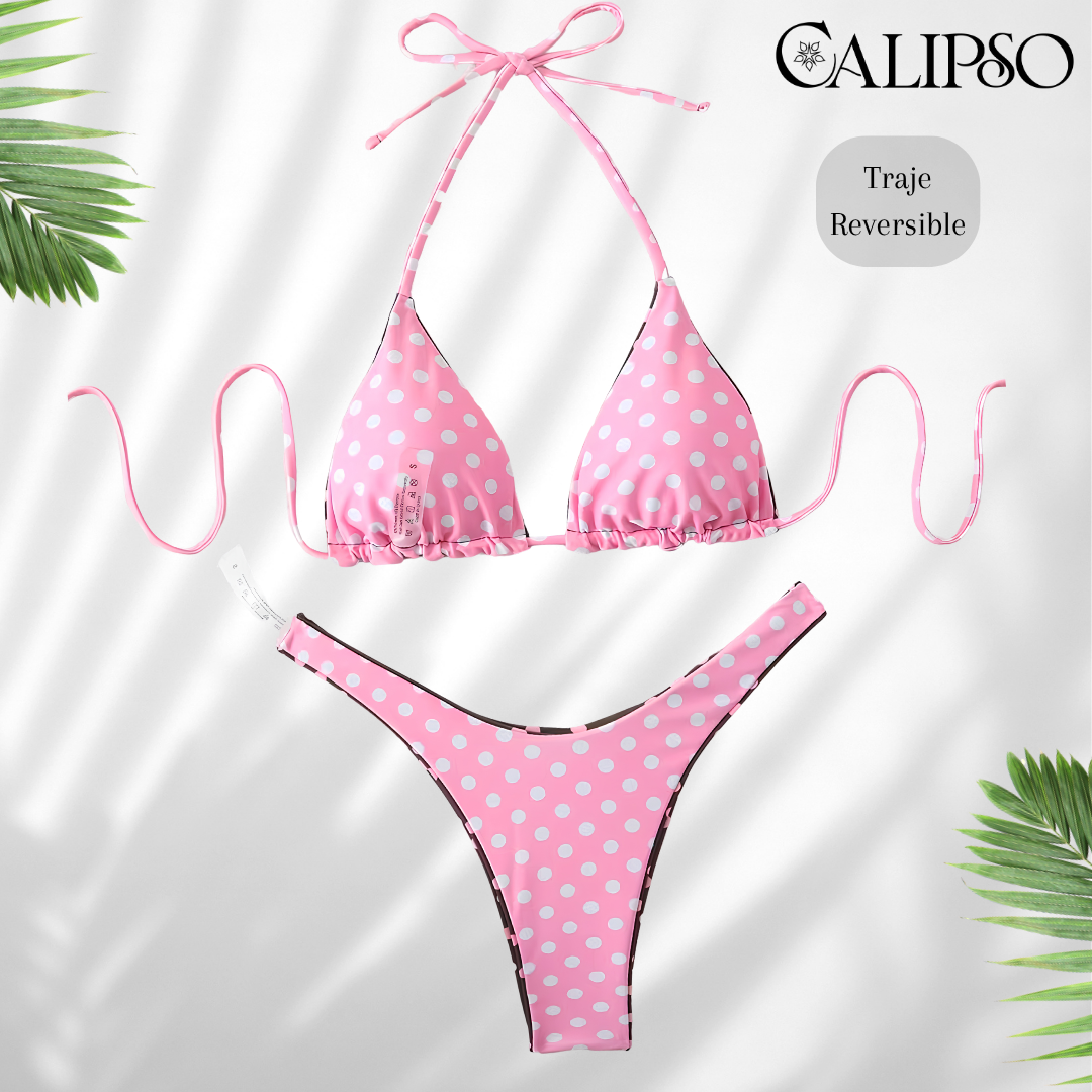 polka pink bikini