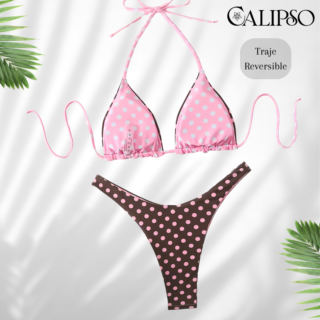 polka pink bikini