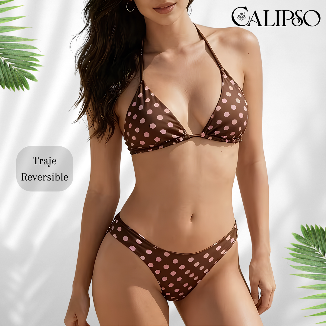 polka pink bikini