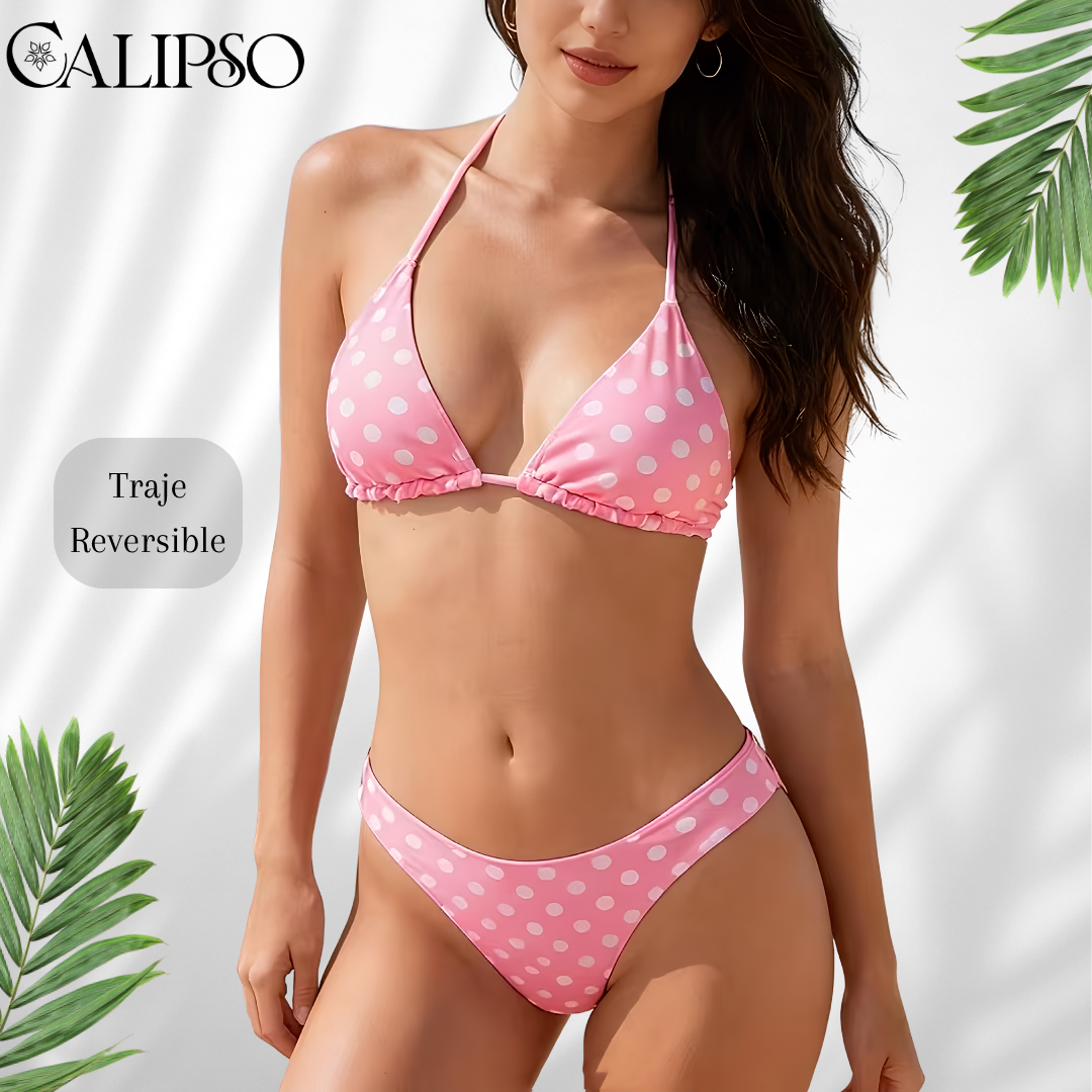 polka pink bikini