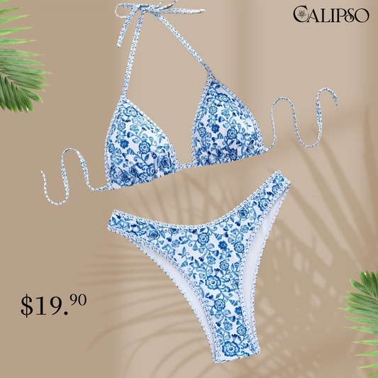 Blue flower bikini